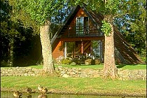 A Frame chalets at the Lake of Menteith