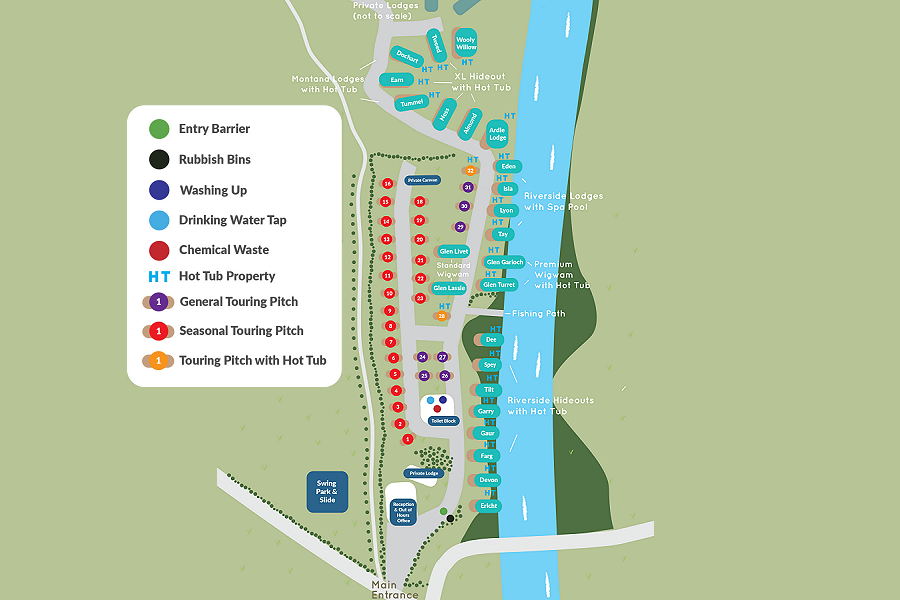 Braidhaugh Holiday Park Site Map