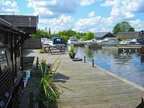 Grand & River Lodges, floating log cabins at Horning on the Norfolk Broads