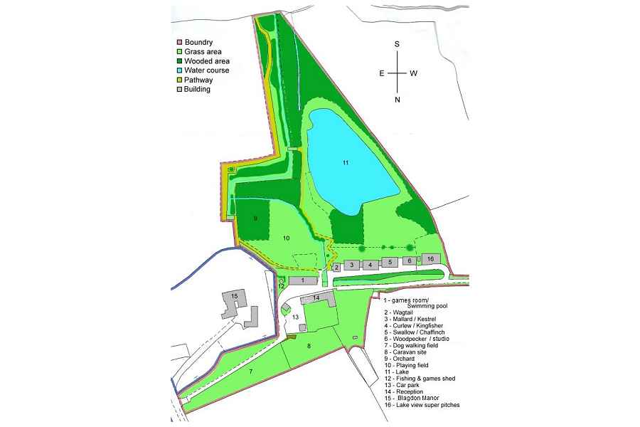 Blagdon Farm Site Map