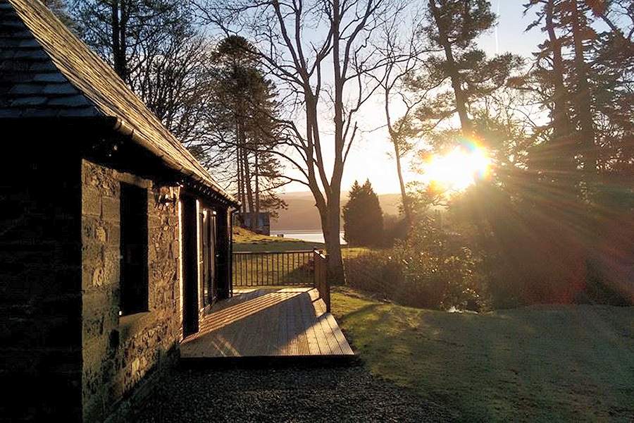 Turbine House - sun through the trees