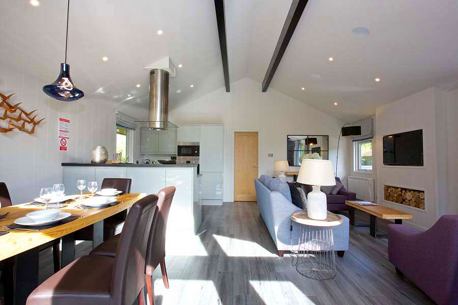 Ardeonaig Rocks Lodge open Plan Living Area