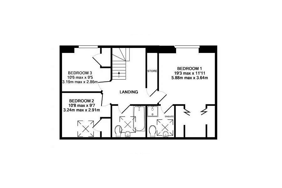 Capercaillie Cottage First Floor Plan