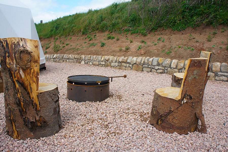 Inchkeith Glamping Dome Firepit