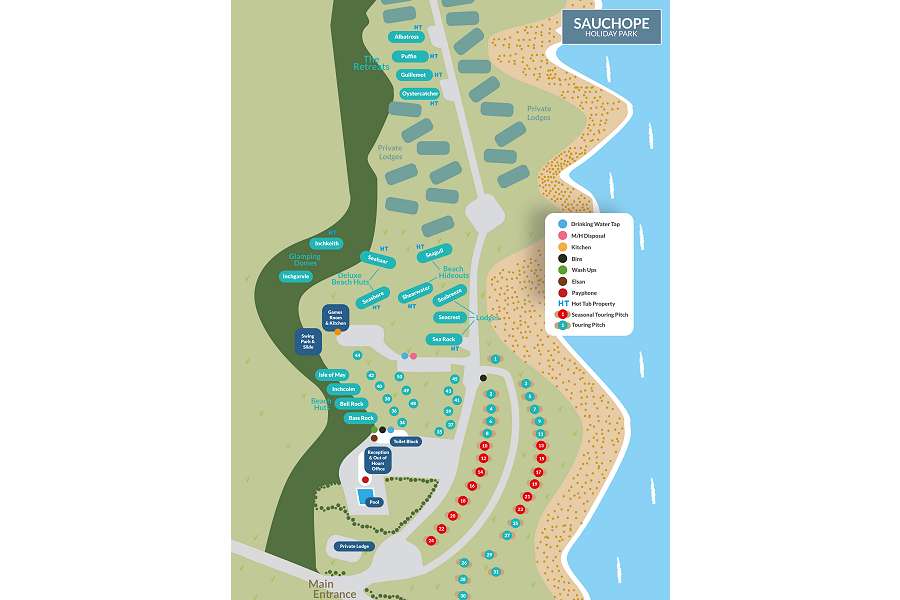 Sauchope Holiday Park Site Map