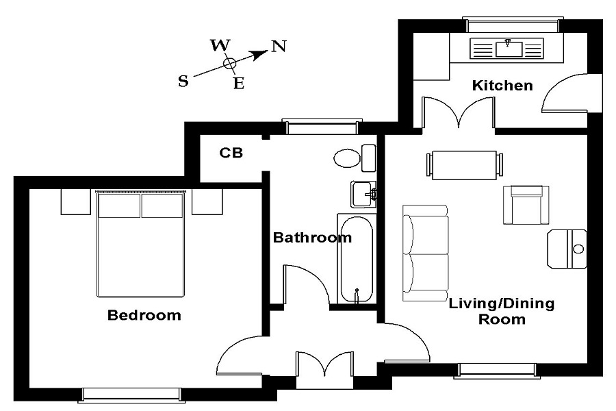 Torrisdale Garden Cottage Floorplan